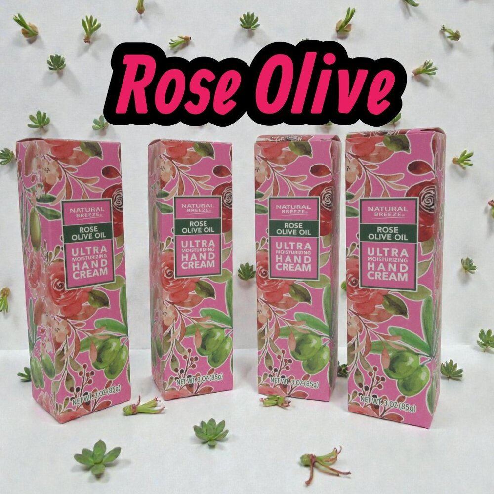 4X Rose Olive Natural Breeze Ultra Moisturizing Hand Cream 3 Oz Lot of 4